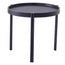 13 Mesa de Apoio Redonda Enjoy Rivatti 50 cm -Largura- Tampo Polipropileno Preto Base em Aco Preto